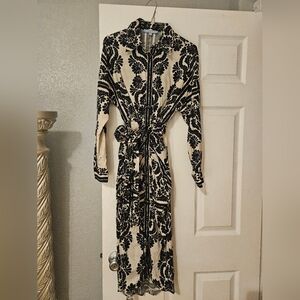 Antonio Melani Roxanne Printed Long Sleeve Dress black white print size 4